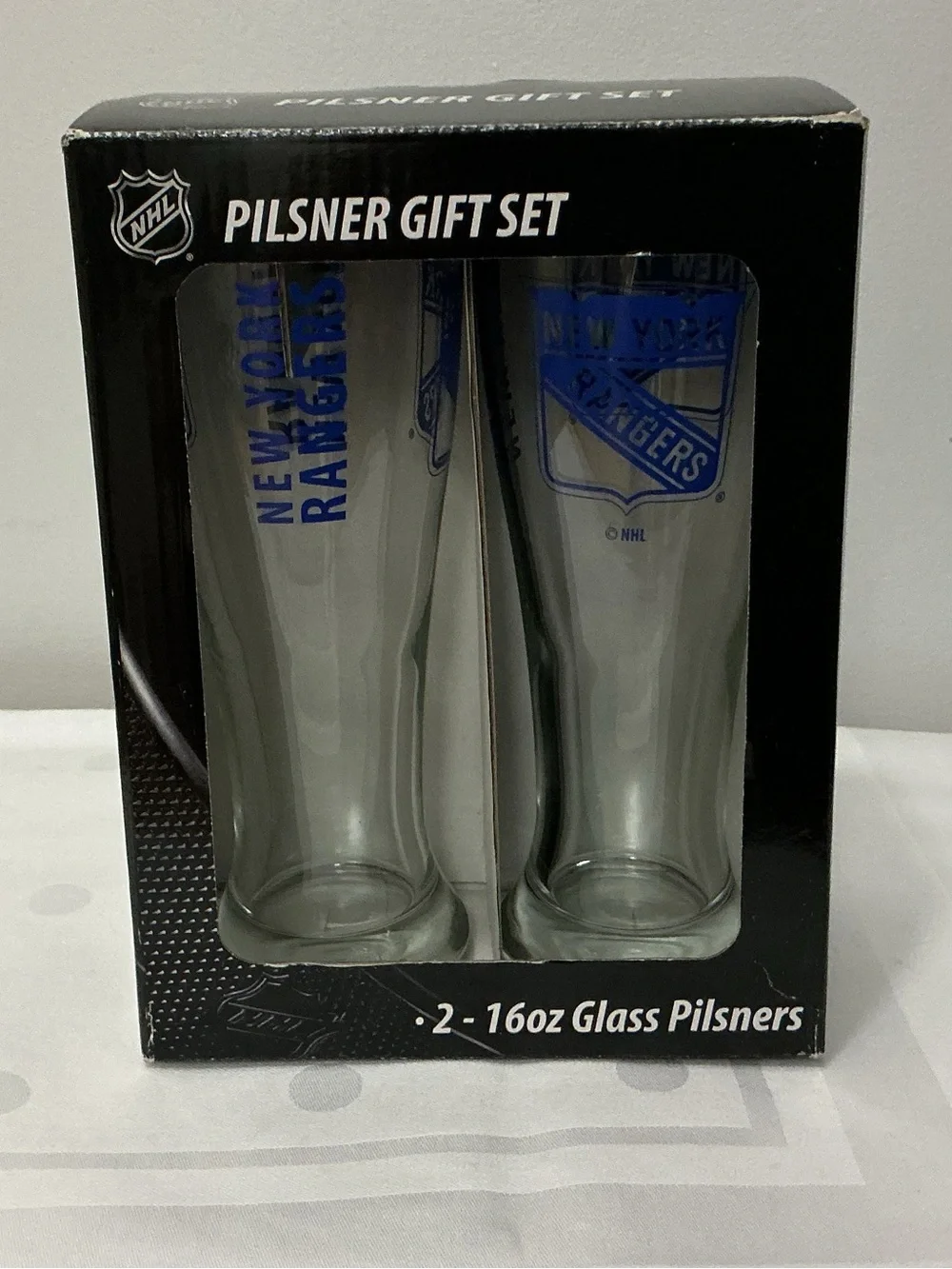New York Rangers 16 oz Pilsner Gift Set